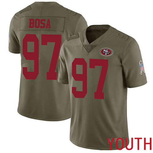 San Francisco 49ers Limited Olive Youth Nick Bosa NFL Jersey 97 2017 Salute to Service